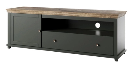 RTV Schrank Evora 181 cm Flasche grün / Eiche lefkas elegantes Design wird Liebhaber von ausdrucksstarken Interieurs begeistern