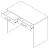 Frisiertisch mit Schubladen Maximus 100 cm Eiche sonoma helles modernes Design Möbel Kante mit speziellen Furnier getrimmt