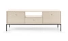 TV-Schrank Mono 154 cm Beige Minimalistisches Design schlichte Form mit metallischen Elementen stilvoller goldener Griff