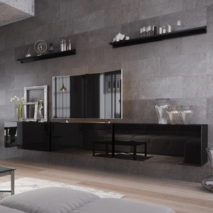 Sparta schwarz glänzend modernistisches Design ermöglicht es Ihnen, Ihre Multimedia-Ecke in einem modernen Stil einzurichten