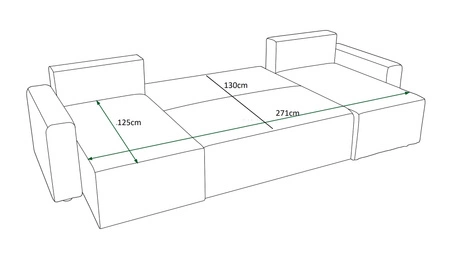 Ecksofa mit Schlaffunktion Brandon U Bis grau Esche Bettzeug Container Armlehnen Stoff mit markanten Schleife Oberfläche