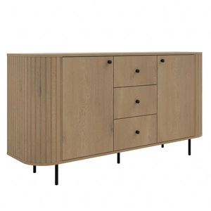 Kommode mit Schubladen Ovalio 165 cm Eiche cremona moderne Form ovale Kommode für das Wohnzimmer dekorative Fräsungen am Korpus