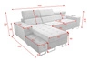 Ecksofa mit Schlaffunktion Hampton beige linke Seite stilvolle Steppung auf dem Sitz weicher Polsterstoff Ecksofa mit Verlängerung