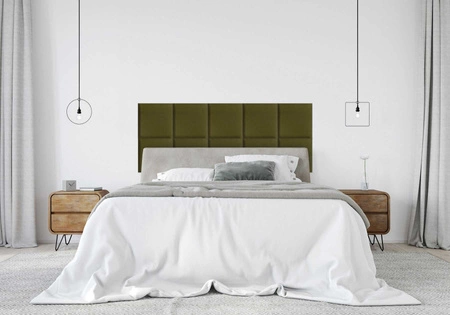 Polsterpaneel Quadra 50x50 cm oliv stilvolles Wandpaneel quadratischer Veloursstoff modisches Finish für jede Einrichtung