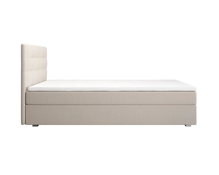 Boxspringbett Flint 90x200 beige im modernen skandinavischen Stil mit gepolstertem Kopfteil Bett mit Staukasten