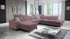Ecksofa mit Schlaffunktion Kelly Sleek X lavendel rosa linkes extrem elegantes Ecksofa für Wohnzimmer mit verstellbaren Kopfstützen