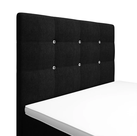 Boxspringbett Kansas 90x200 schwarzes Bett im modernen skandinavischen Stil mit gepolstertem Kopf- und Fußteil