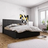 Eljas gepolstertes Bett 160x200 schwarz mit modernem Kopfteil ideal für Schlafzimmer