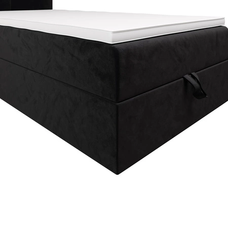 Boxspringbett Arvada 100x200 graphit Bett im modernen skandinavischen Stil mit gepolstertem Kopfteil Bett mit Staukasten