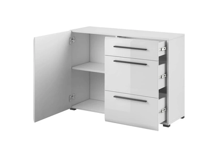 Kommode Tulsa 120 cm weiß / weiß glänzend funktional ideal für moderne klassische und skandinavische Interieurs