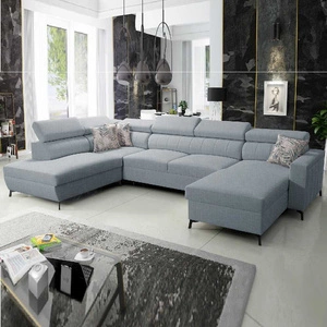Ecksofa mit Schlaffunktion Savona VI arctic blue rechts elegantes und bequemes Ecksofa für das Wohnzimmer mit zwei Bettkästen