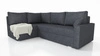 Ecksofa mit Schlaffunktion Nofi dunkelgrau links Ecke modernes Design schlichtes und stilvolles Design passend zu jeder Einrichtung