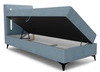Boxspringbett Norco 80x200 blau stilvolles Bett mit Staukasten Beleuchtung im Kopfteil fügt eine einzigartige Note