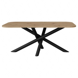 Lyon Tisch 90x185 cm artisan Eiche / schwarz stilvoller Esstisch auf Designer-Spinnenbeinen höhenverstellbar
