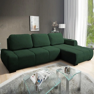 Ecksofa mit Schlaffunktion Sanfte grüne rechte Seite stilvolles Design Ecksofa-Bett zeichnet sich durch seine abgerundete Form aus