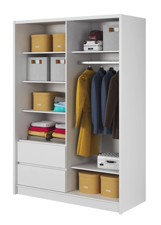 Schiebeschrank Cento 154 cm weiß modernes Design Kleiderschrank ideal für Garderobe Schlafzimmer oder Diele