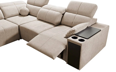 Ecksofa mit Schlaffunktion Tesalia III Lux mint rechtsseitiges Komfort-Ecksofa mit ausziehbarer Fußstütze Schiebefunktion der Rückenlehne