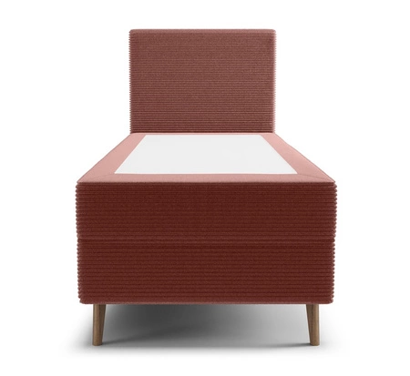 Boxspringbett Totti 80x200 Indisch rosa stilvolles Bett mit Bettzeug Lagerung dreidimensionalen Stoff mit ausdrucksstarken Streifen