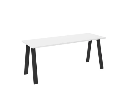 Malden Tisch 185x67 cm weiß/schwarz schlichte Form des Möbels mit stilvollen schwarzen Beinen im Loft-Stil angereichert auslaufsichere Platte