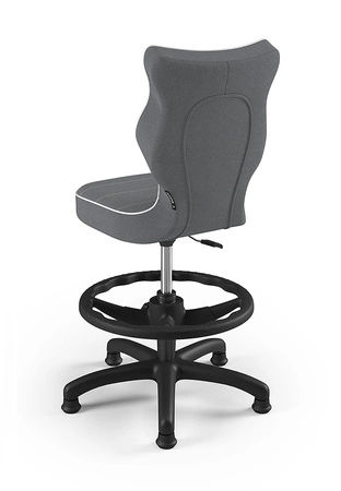 Petit Schreibtischstuhl dunkelgrau passend zu Körpergröße 119-142 cm ergonomischer Drehstuhl mit Fußstütze