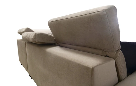 Ecksofa mit Schlaffunktion Kelly Sleek II schokoladenbraun rechte Seite elegantes Ecksofa für Wohnzimmer aus Webstoff
