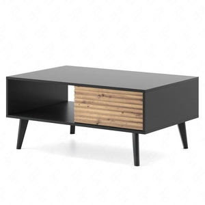 Couchtisch Saipan Schwarz / Eiche Artisan Elegantes Möbeldesign im modernen Stil Tischplatte beständig gegen verschüttete Flüssigkeiten