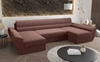 Ecksofa mit Schlaffunktion Fogu U IV Indian rosa bequemes und funktionelles Ecksofa für das Wohnzimmer mit einem interessanten Design dreidimensionalen Stoff