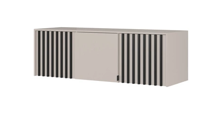 Aufsatz für Schrank Aspen 155 cm Beige / Schwarze Lamellen funktionale Schrankerweiterung für Kleidung Schuhe und Accessoires
