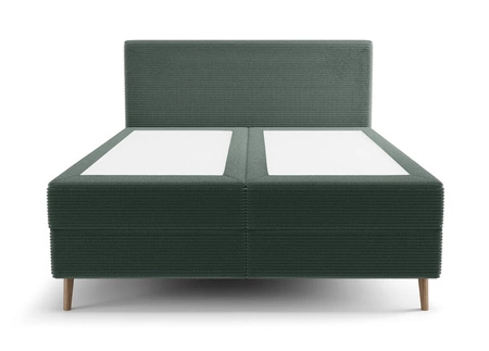 Boxspringbett Totti 180x200 grün stilvolles Bett mit Bettzeug Lagerung dreidimensionalen Stoff mit ausdrucksstarken Streifen