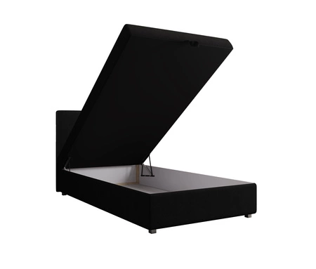 Boxspringbett Flint 120x200 schwarz im modernen skandinavischen Stil mit gepolstertem Kopfteil Bett mit Staukasten