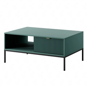 Couchtisch Lovro pastellgrün mit Schubladen modernes Design auslaufsichere Platte