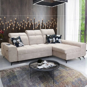Ecksofa mit Schlaffunktion Buffalo beige rechte Seite funktionelles und stilvolles Ecksofa mit Bettzeugcontainer