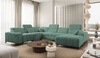 Ecksofa mit Schlaffunktion Penejos VIII grün rechtsseitig stilvolles Ecksofabett aus strapazierfähigem Stoff