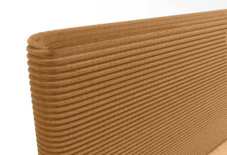 Boxspringbett Totti 140x200 Honig stilvolles Bett mit Bettzeug Lagerung dreidimensionalen Stoff mit ausdrucksvollen Streifen