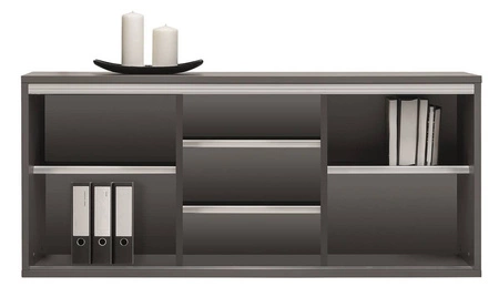 Büromöbelset Yugo in Esche grau/weiß glänzend, ideal für ein Büro oder Arbeitszimmer in einem trendigen und modernen Stil