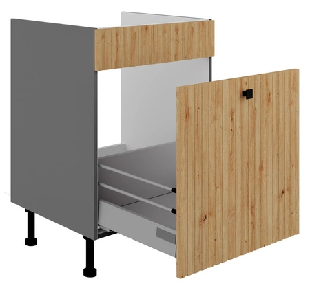 Küchenspülenschrank mit Schublade Antri 60 ZL 1S BB Lamellenfronten feuchtigkeits- und beschädigungsbeständiger Schrank