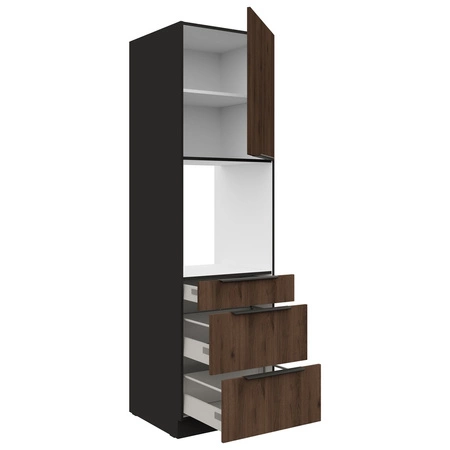 Brianza 60 DPS-210 3S 1F Küchenschrank mit Schubladen für Backofeneinbau feuchtigkeitsbeständige Metallgriffe