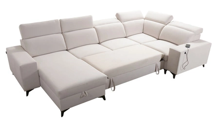 Ecksofa mit Schlaffunktion Kelly Sleek IV lavendelrosa Liege-Ecksofa mit Bettzeugkästen Webstoff