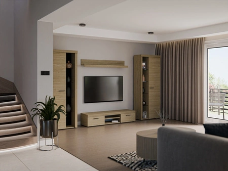 Wohnwand Rene XL Eiche geölt Perfektes Hängeelement für Liebhaber moderner Einrichtungen mit elegantem Charakter