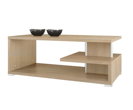 Couchtisch Edyp 68 cm Eiche sonoma hell modernes Möbeldesign Die Kanten des Couchtisches sind mit einem speziellen Furnier versehen