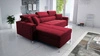 Ecksofa mit Schlaffunktion Nausa burgunderrot links Samt stilvoll bequemes Ecksofa verstellbare Kopfstützen Bettzeug Container