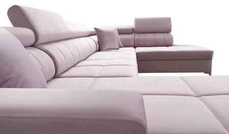 Ecksofa mit Schlaffunktion Nausa VI marineblau links stilvolles Ecksofa für Wohnzimmer mit komfortabler Verarbeitung weichen Samtstoff