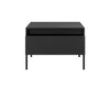 Sesti Couchtisch schwarz elegantes Design Couchtisch mit geräumigen Schublade auf einem Metallsockel dekorative Riffelung gesetzt