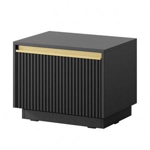 Imperial Nachttisch mit Schublade schwarz mit Hängeoption modischer Schlafzimmerschrank mit eleganter gefräster Front