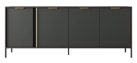 Kommode Golden 203 cm anthrazit modernes Design ideal für glamouröse Innenräume Goldrandgriff für einen eleganten Look
