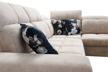 Ecksofa mit Schlaffunktion Buffalo II blau rechts funktionelles und stilvolles Ecksofa mit verstellbaren Kopfstützen