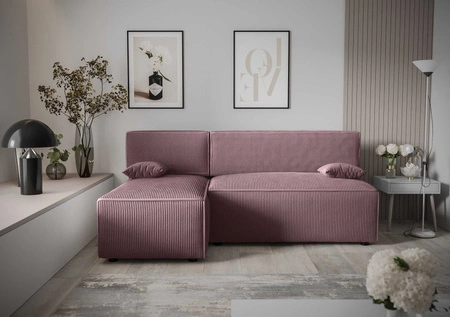 Ecksofa mit Schlaffunktion Brandon heather left dreidimensionaler Stoff mit ausdrucksstarkem Streifen-Bettkasten