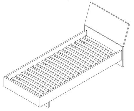 Yugo Bett 90x200 cm in der Farbe Esche ein modernes und funktionelles Möbelstück für das Jugendzimmer