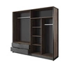 Kleiderschrank mit Spiegel Holte 220 cm Eiche grange sand / matera modernes Möbeldesign Kleiderschrankkanten mit speziellem ABS-Furnier verarbeitet