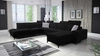 Ecksofa mit Schlaffunktion Kelly Sleek X schwarzes rechtes extrem elegantes Ecksofa für Wohnzimmer mit verstellbaren Kopfstützen
